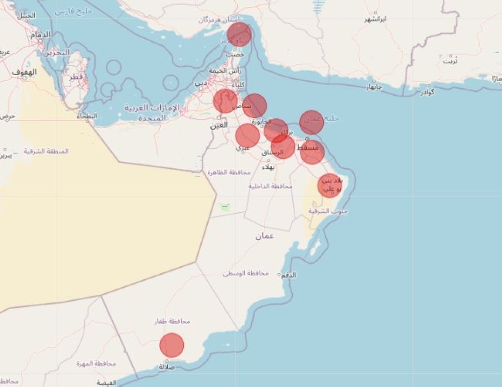 تعرف على توزيع إصابات كورونا اليوم في السلطنة