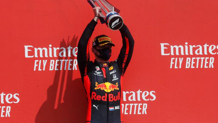 Max Verstappen wins the 70th Anniversary Grand Prix