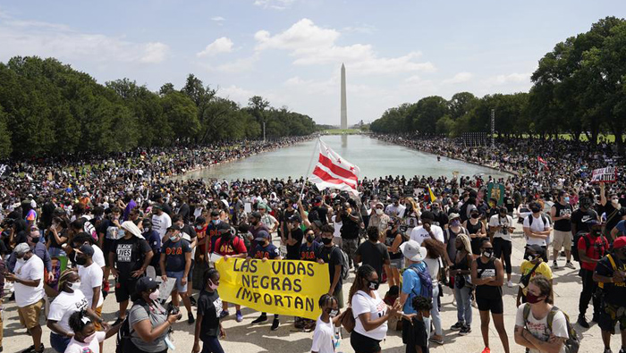 Thousands protest racism in US capital