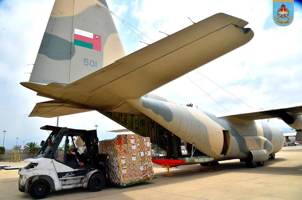Oman's first relief flight arrives in Beirut