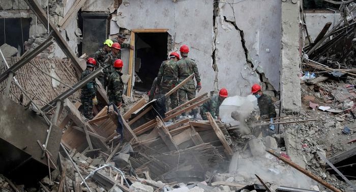 Seven dead, over 30 injured as rocket destroys building in Azerbaijan's Ganja