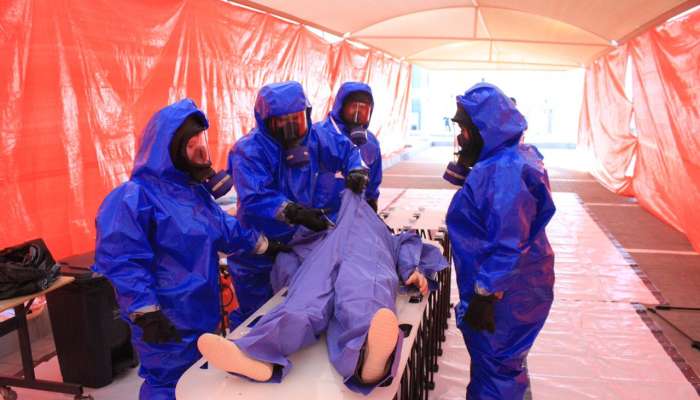 وزارة الصحة والصليب الأحمر ينفذان مراحل التدريب الأربع حول الحوادث الكيميائية