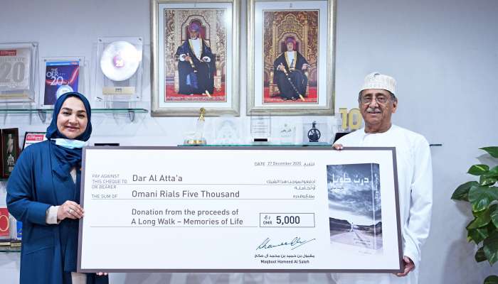 OMR5,000 donated to Dar Al Atta’a from sale proceeds of ‘A Long Walk – Memories of Life’