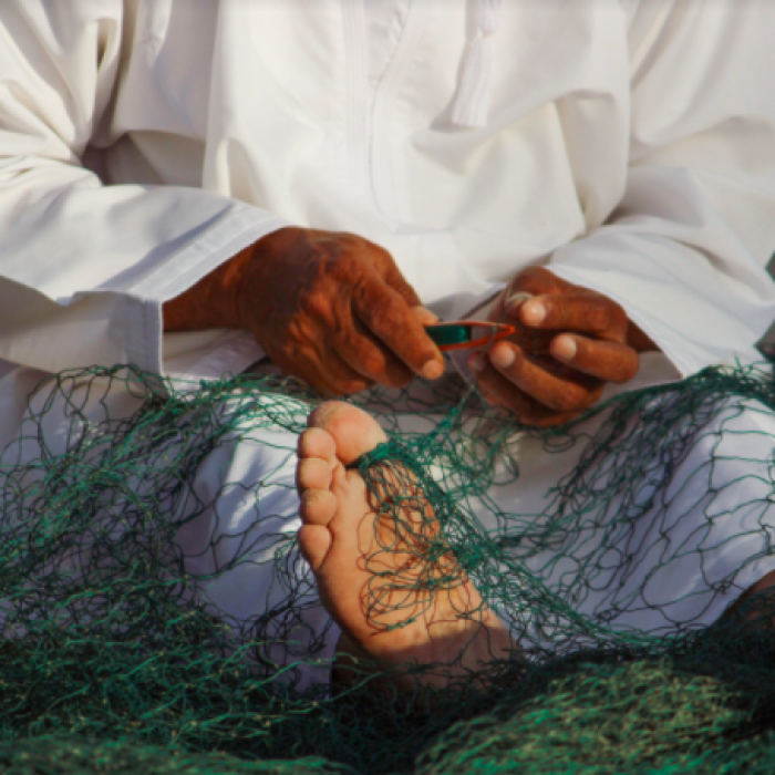 The traditional craft of fishing nets