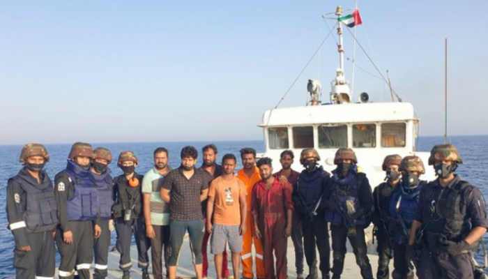 Indian Navy provides technical assistance to stranded cargo ship in Sea of Oman