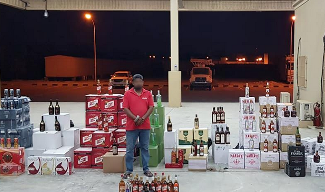 Large quantities of illegal liquor seized in Oman