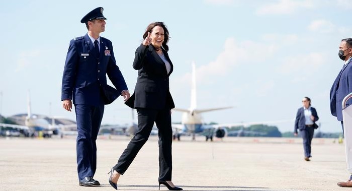Kamala Harris lands in Guatemala for first trip as VP