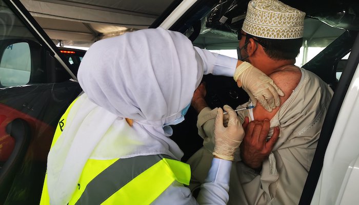 Drive-through COVID-19 vaccination begins in Muscat Governorate