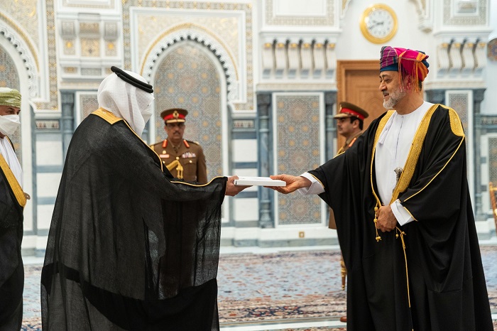 His Majesty the Sultan receives credentials of Ambassador of Saudi Arabia