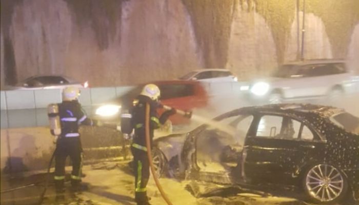 خلال يوم واحد.. الدفاع المدني يتعامل مع حريقين لمركبتين