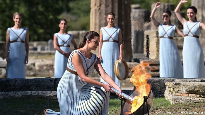 Olympic flame for Beijing 2022 lit in Ancient Olympia - Times of Oman
