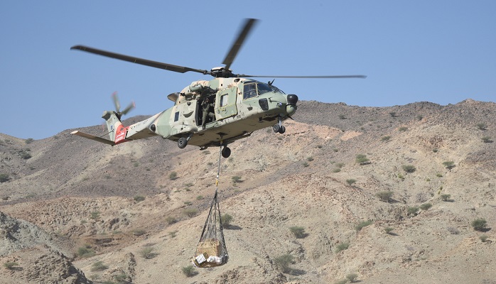 Royal Air Force of Oman transports consumer goods to remote areas