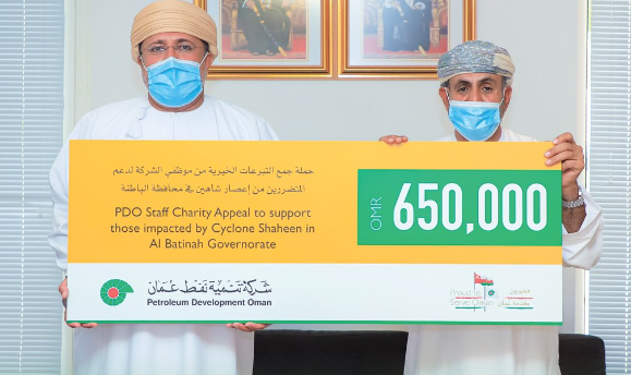 PDO donates OMR 650,000 to those affected by cyclone Shaheen