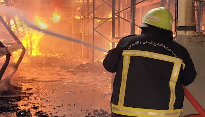 Fire at industrial warehouse in Al Buraimi