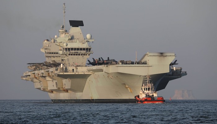 Aircraft Carrier Queen Elizabeth arrives at Duqm to participate in military exercise