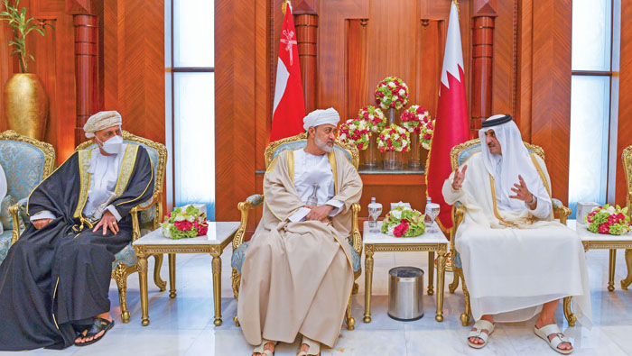 HM the Sultan, Sheikh Tamim hold official talks