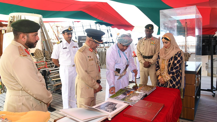 Dubai Police Assistant Commandant tours Shabab Oman II