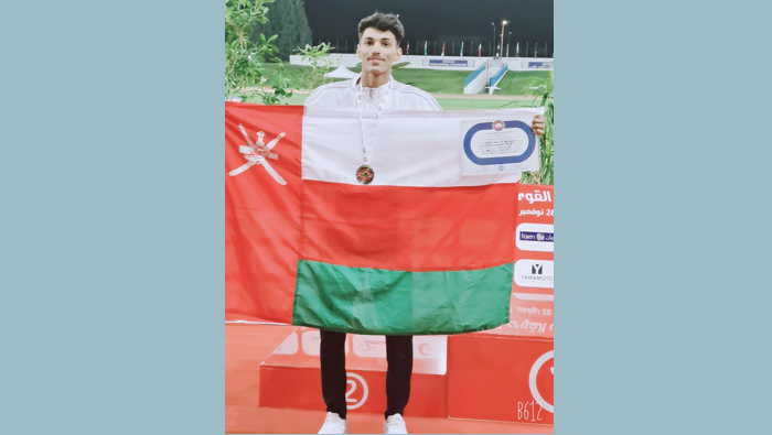 Oman's player wins gold at Arab Junior Athletics Championships