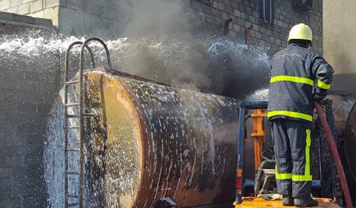 Petrol tanker catches fire, doused