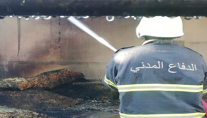 Fire at furniture store in Seeb