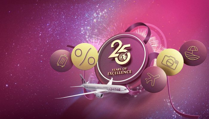 الخطوط الجوية القطرية تطلق حملة مبيعات عالمية احتفالاً بالذكرى السنوية الخامسة والعشرين لتأسيسها