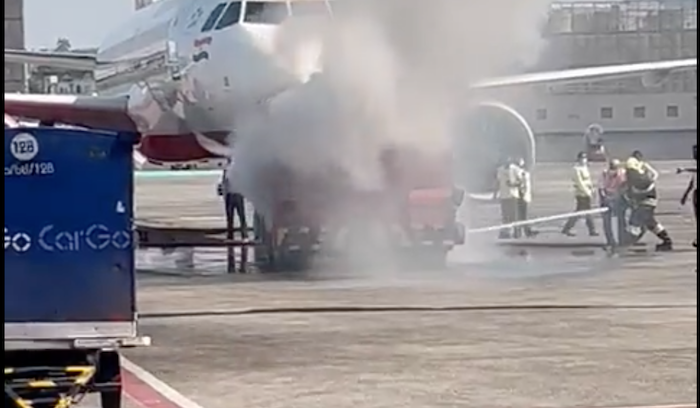 Plane tow truck catches fire at Mumbai airport, passengers safe