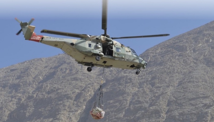 Helicopter delivers supplies to this remote area in Al Dakhiliyah