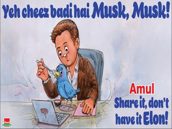 'Ye cheez badi hai Musk, Musk!': Amul shares quirky doodle on Elon Musk's Twitter takeover