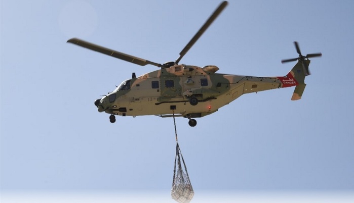 Helicopter delivers consumables to remote area in Al Dakhiliyah