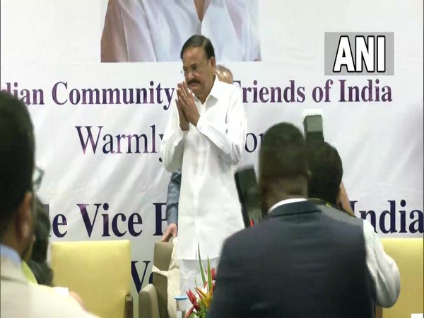 Vice President Naidu interacts with Indian diaspora in Gabon