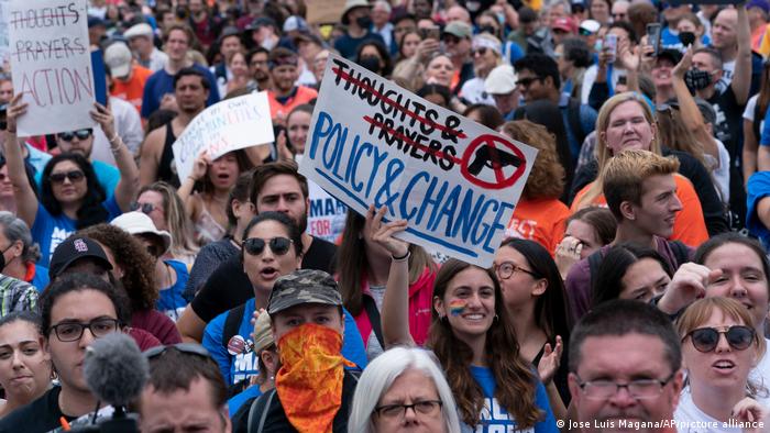 Mass protests held across Washington DC to condemn gun violence in US