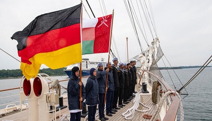 Royal Navy of Oman ship Shabab Oman II arrives in Germany's Kiel