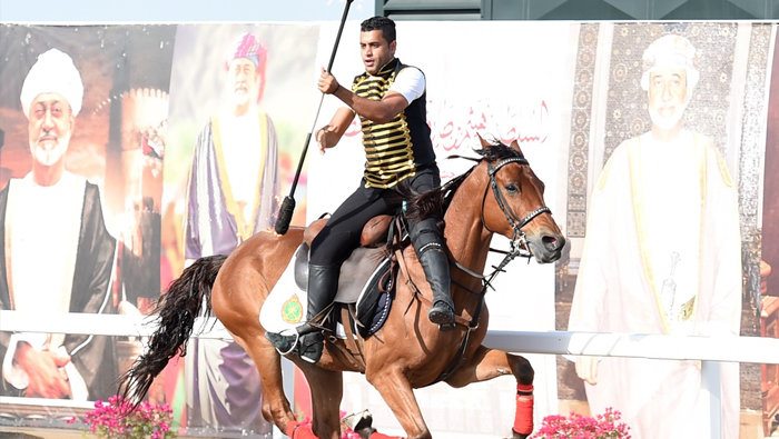 Jockeys display their equestrian skills