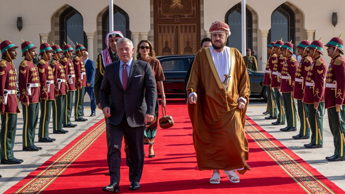 King of Jordan leaves Oman