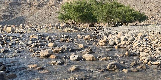 Water Springs flow in Wilayat of Khasab