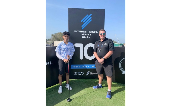 U18 National Golfer Ayman Al Busaidi at the Asian Tour, Al Mouj Golf