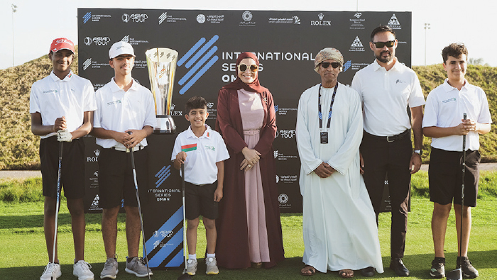 Ceremonial tee shot starts International Series Oman at Al Mouj Golf
