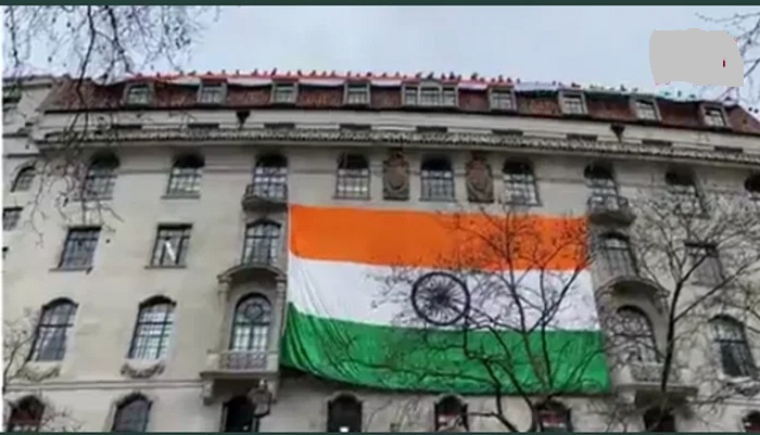 Indian High Commission in UK raises giant Tricolour in response to Khalistani supporters vandalisation