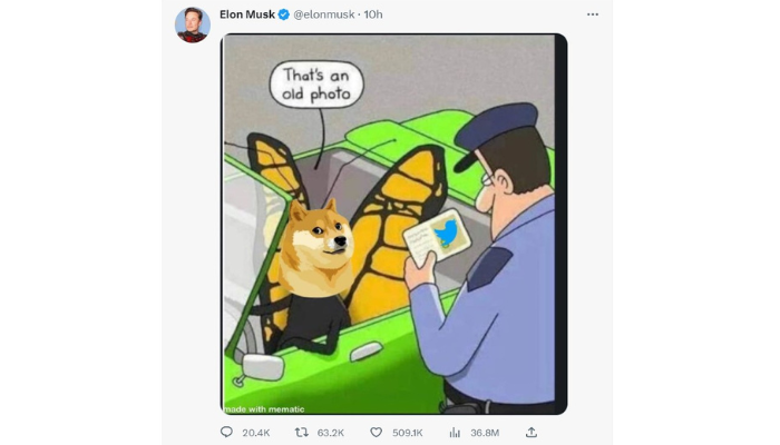 Musk replaces Twitter's blue bird logo with 'Doge' meme