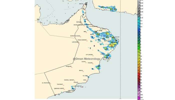 Heavy rainfall to continue in Oman, alerts CAA