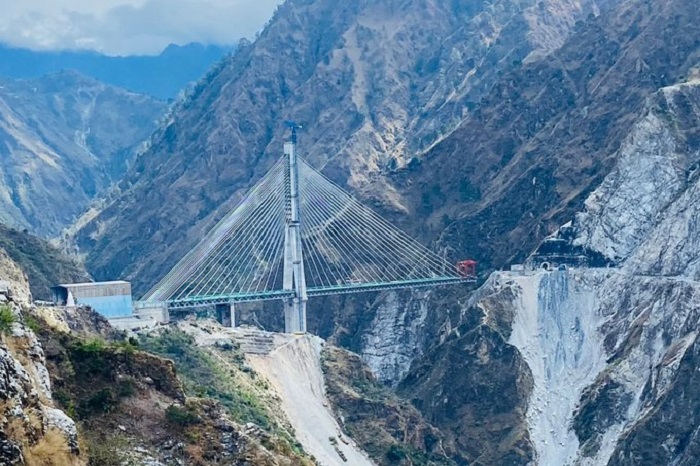 India completes its first cable-stayed railway bridge in J&K