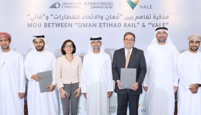 Oman and Etihad Rail, Vale sign MoU to use rail transport