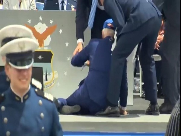 Joe Biden trips, falls at the US Air Force Academy graduation ceremony
