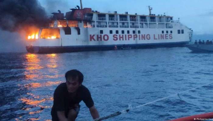 Philippines: All 120 people aboard rescued after ferry fire