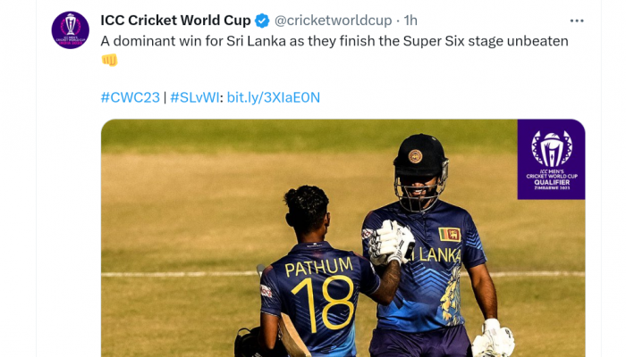 Cricket World Cup Qualifier: Sri Lanka finish Super Six unbeaten