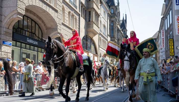 Royal Cavalry, Royal Guard of Oman take part in Tattoo Basel march