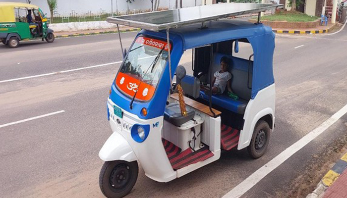 Indian man from Odisha turns electric auto into solar-powered vehicle