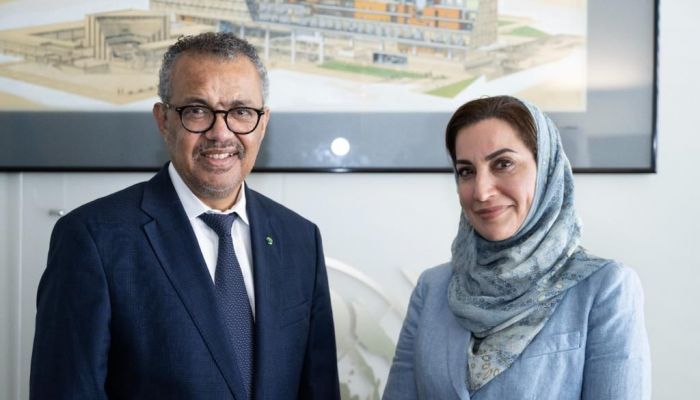 صاحبة السمو منى آل سعيد تلتقي مدير عام منظمة الصحة العالمية
