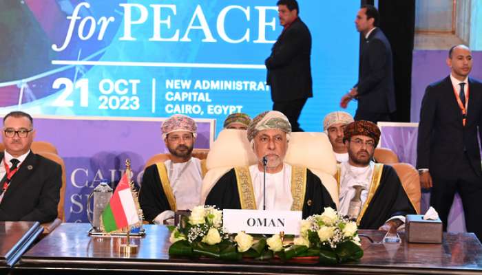 On behalf of HM the Sultan, Sayyid Shihab heads Oman’s delegation at Cairo Summit for Peace