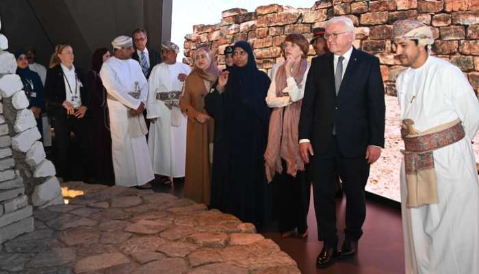 Der deutsche Bundespräsident und seine Frau besuchen das Amman Museum im Wandel der Zeit